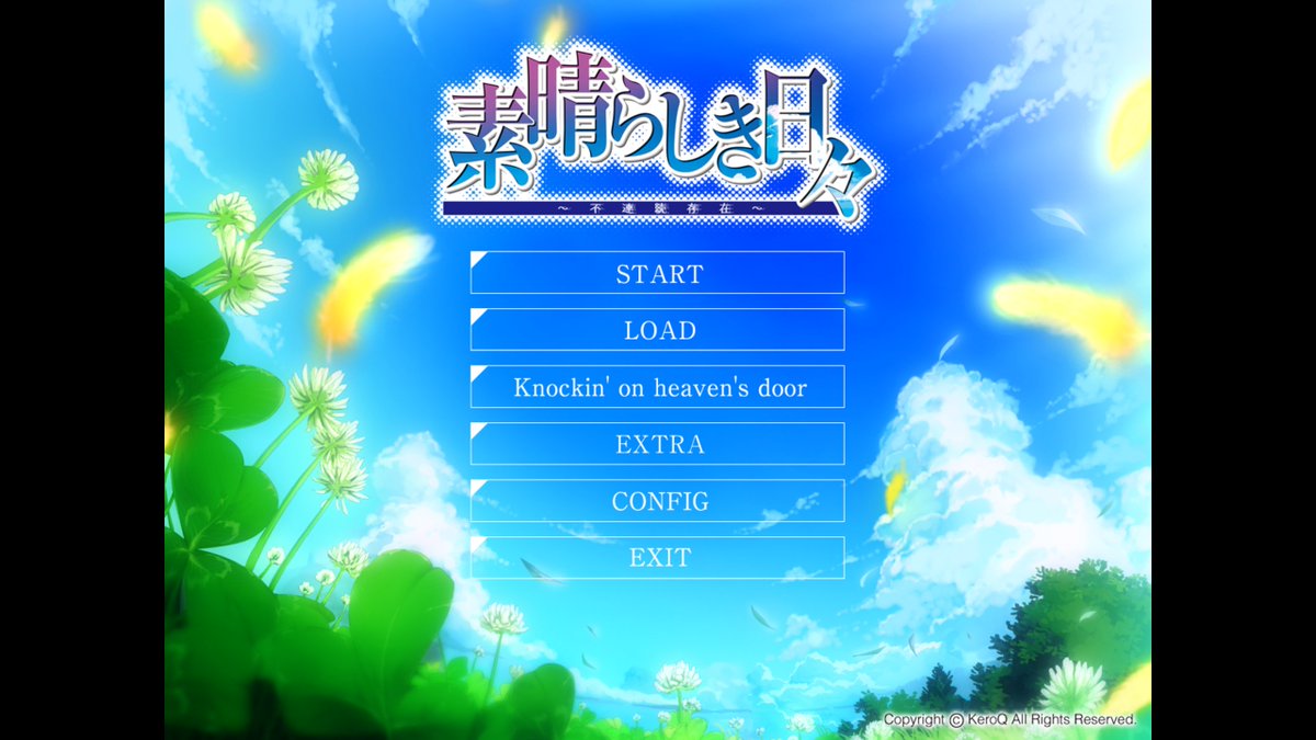 FilipYung's tweet photo. Okay I turned it on and I feel like I KNOW THIS OST FROM SOMEWHERE. I don't know from where but I just have this feeling. Crazy start.

WELCOME TO #SubarashikiHibi #WonderfulEveryday #Subahibi I count on this to save me after wa2. 
I need to play some #horror and #denpa. https://t.co/rJX6ySEQrW