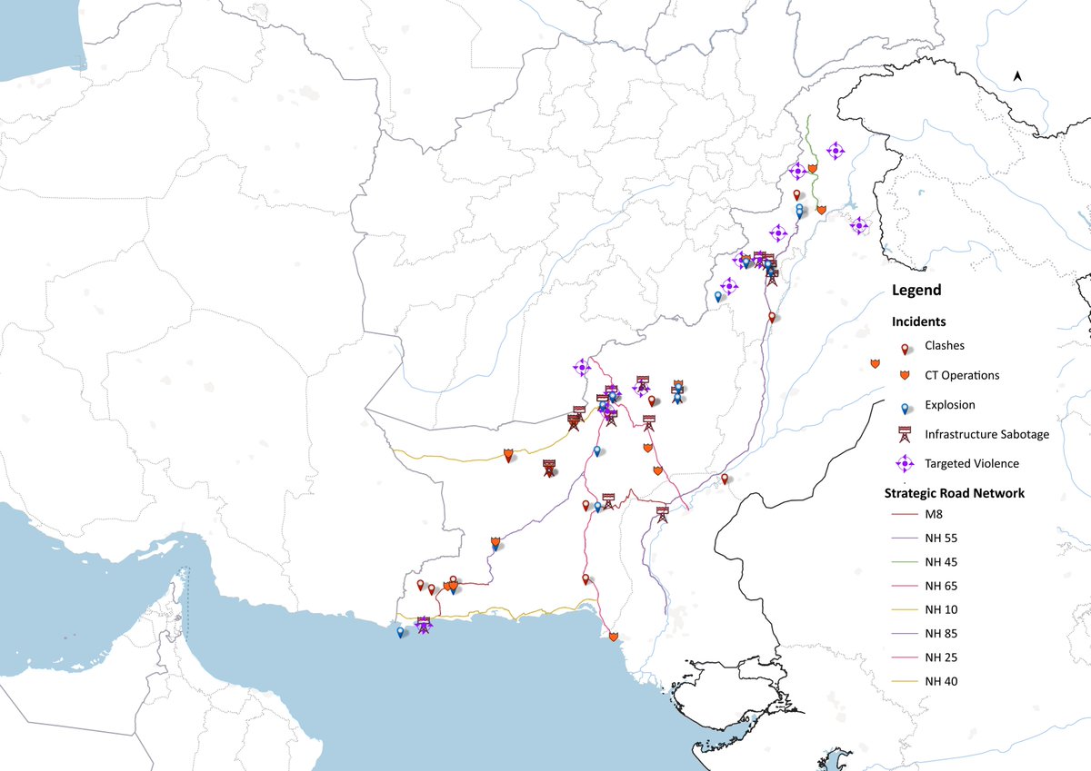 CNAWS1's tweet photo. Militant Attacks in Pakistan between July 01-08, 2026.  

Total Attacks: 87 
Most Active Province: Balochistan | 56 Attacks 
Most Active Districts: Nushki, Bannu and Kech 
Most Targeted State Agencies: Frontier Corps and Police  

Link to full report: https://t.co/6yjWDcia1Z

Source: CNAWS Pakistan Militancy Dashboard.
