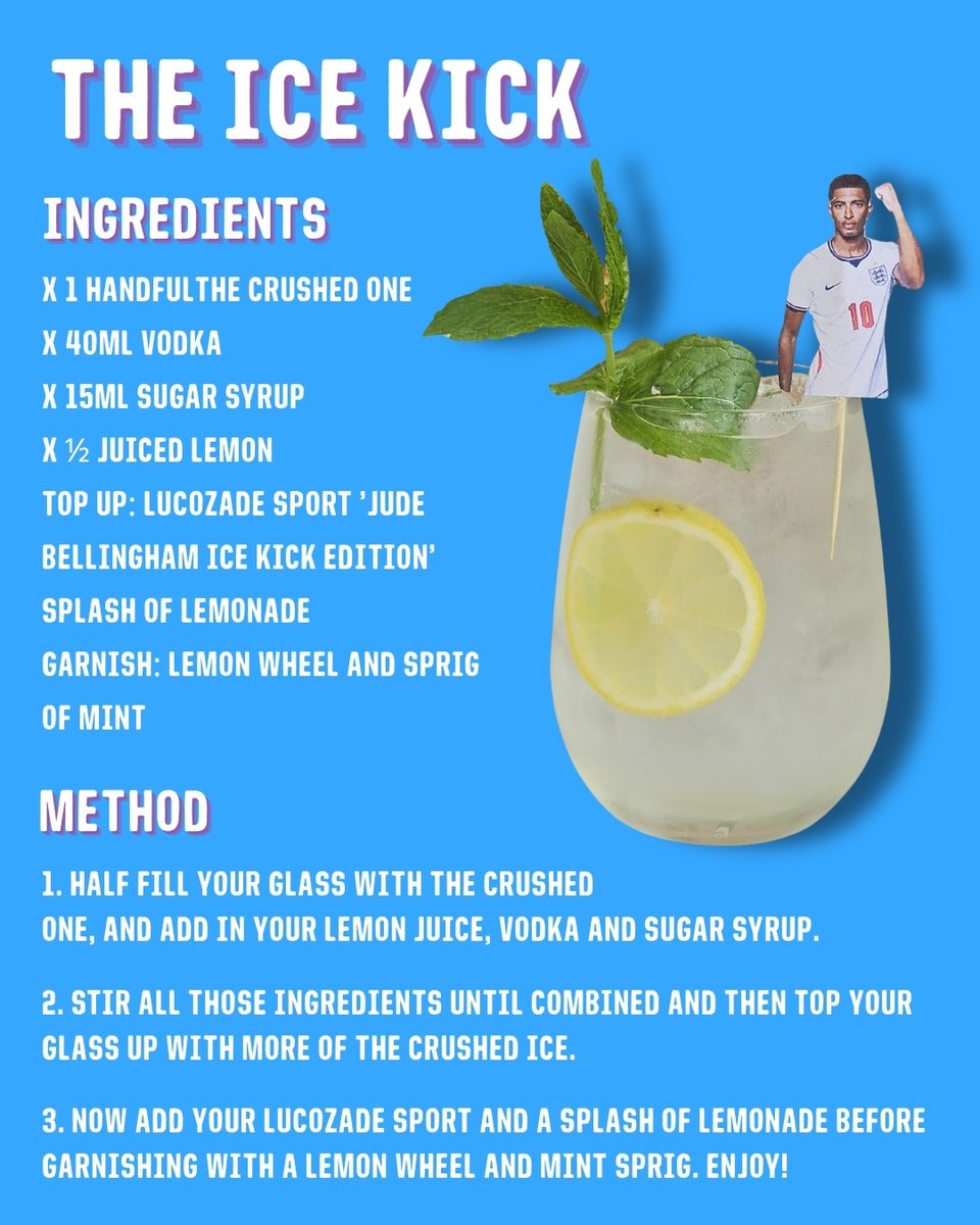 TheIceCo's tweet photo. The Quarter Finals are here and we're feeling extra patriotic today, make sure tonight you're sitting down to watch the match with one of these Three Lions inspired serves, and a freezer full of Party Ice of course!⚽🧊😎

Get more inspo here: https://t.co/Gw0vELnZd0 https://t.co/EkyMscad3s
