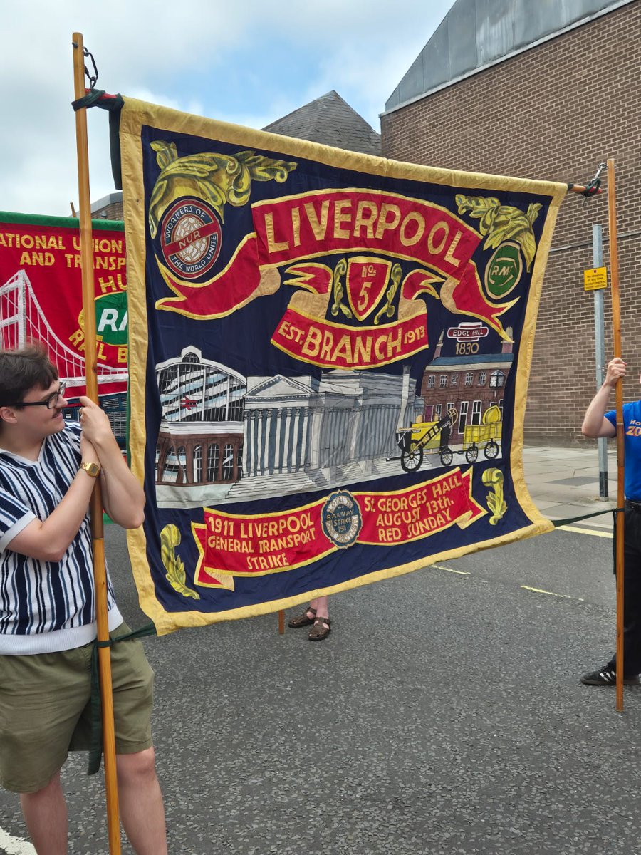 RMTunion's tweet photo. A selection of RMT banners and the RMT Fishburn band at the Big Meeting in Durham https://t.co/N46U3Trx1n