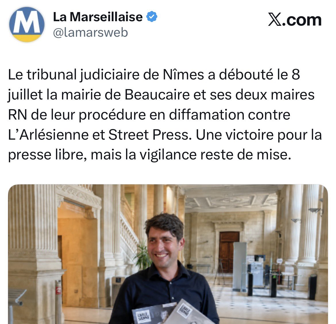 realmarcel1's tweet photo. Nouveau revers judiciaire du RN qui veut étouffer la presse libre pour l’empêcher de parler de ses saloperies
Comme il veut aussi étouffer la justice, ça ne durera peut-être pas…
➡️ https://t.co/eWQRgMOsh7 https://t.co/awe3Bq9Ooy