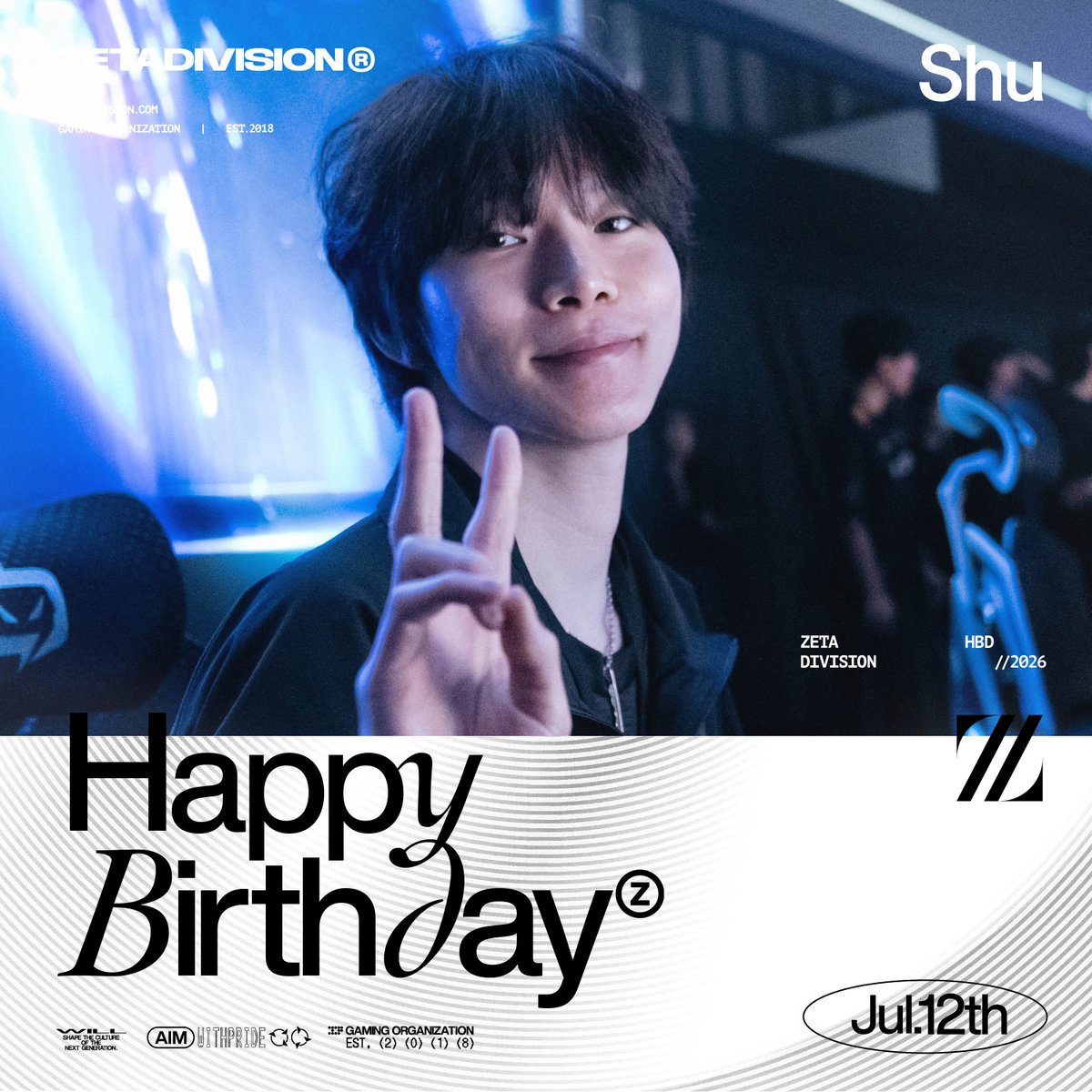 zetadivision's tweet photo. ⚡️HBD @shu_overwatch 🥳🎂🎉

チームを束ねる司令塔📢
優勝して最高のバースデーにしよう！👑 https://t.co/Js7ubpHVjY
