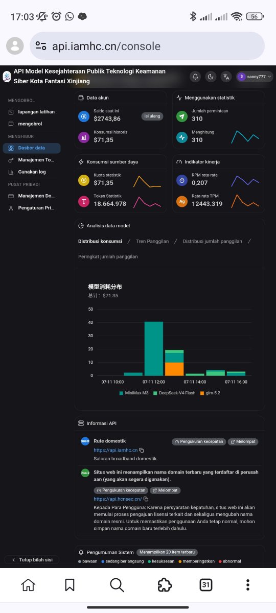 SannyAven's tweet photo. Buat yg cari LLM gratisan..
 daftar akun dapat kredit $2000 udh lebih dari cukup dan bagusnya ada check in harian yang dapat tambahan kredit, ada banyak model LLM juga mulai dari deepseek,minimax,glm 
https://t.co/phwcojapS4

Base url https://t.co/BUT7nygFGQ https://t.co/0znaaeoAXv