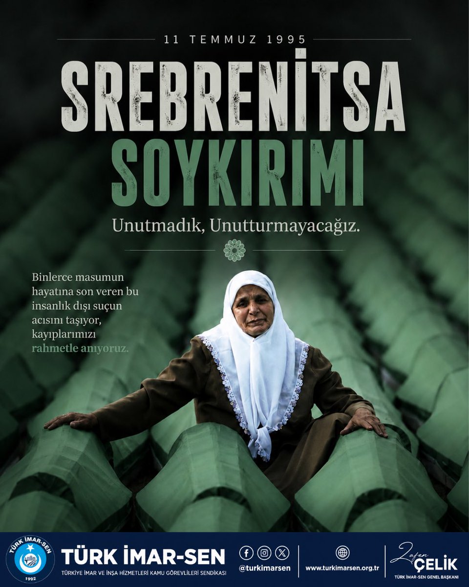 turkimarsen_'s tweet photo. 11 Temmuz 1995’te yaşanan Srebrenitsa Soykırımı’nı unutmadık. Hayatını kaybeden masumları rahmetle anıyoruz. https://t.co/9f9jMnzZ9C