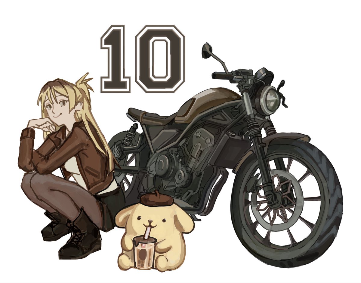 ocean29_'s tweet photo. day 10 🐶 pompompurin with honda rebel 500 https://t.co/l6TDtrDQes