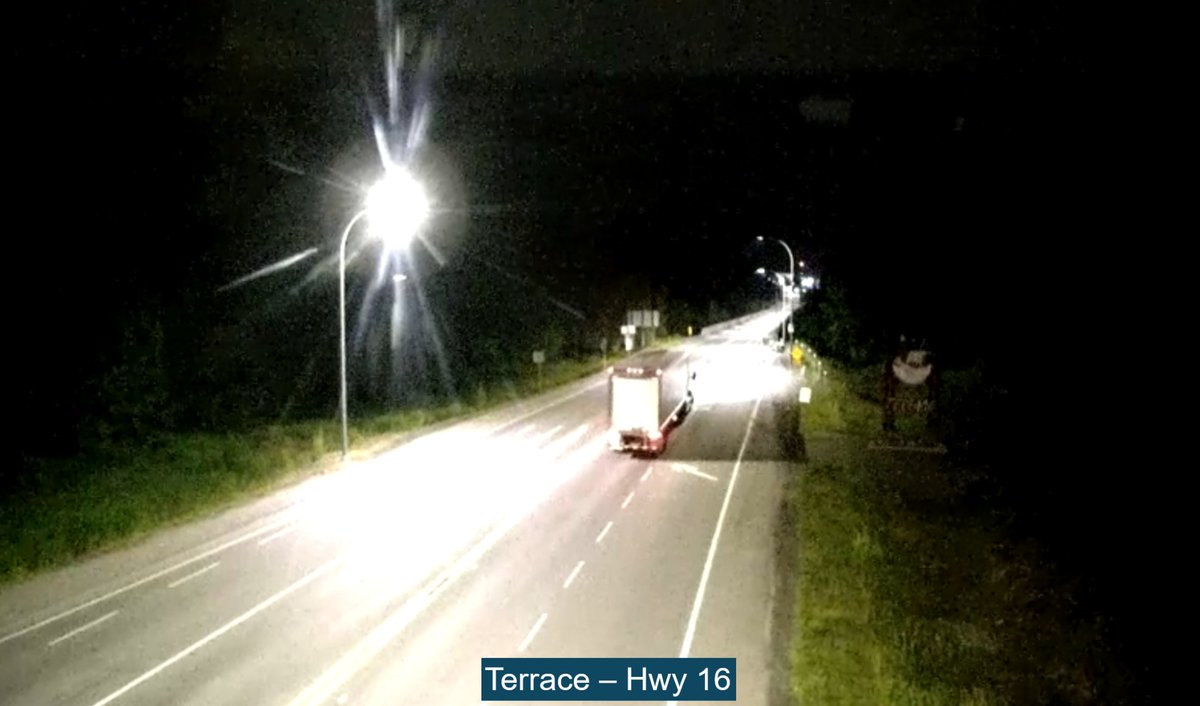 DriveBC's tweet photo. 🛣️ A Look Around #BC.
#TerraceBC #BCHwy16
Current conditions as of 3:08am Saturday 11 July 2026: mostly cloudy and 11 degrees.
Today's forecast: showers in the afternoon and windy with a high of 15 degrees.
https://t.co/MNovn5LekK https://t.co/KgRDoPvTa8