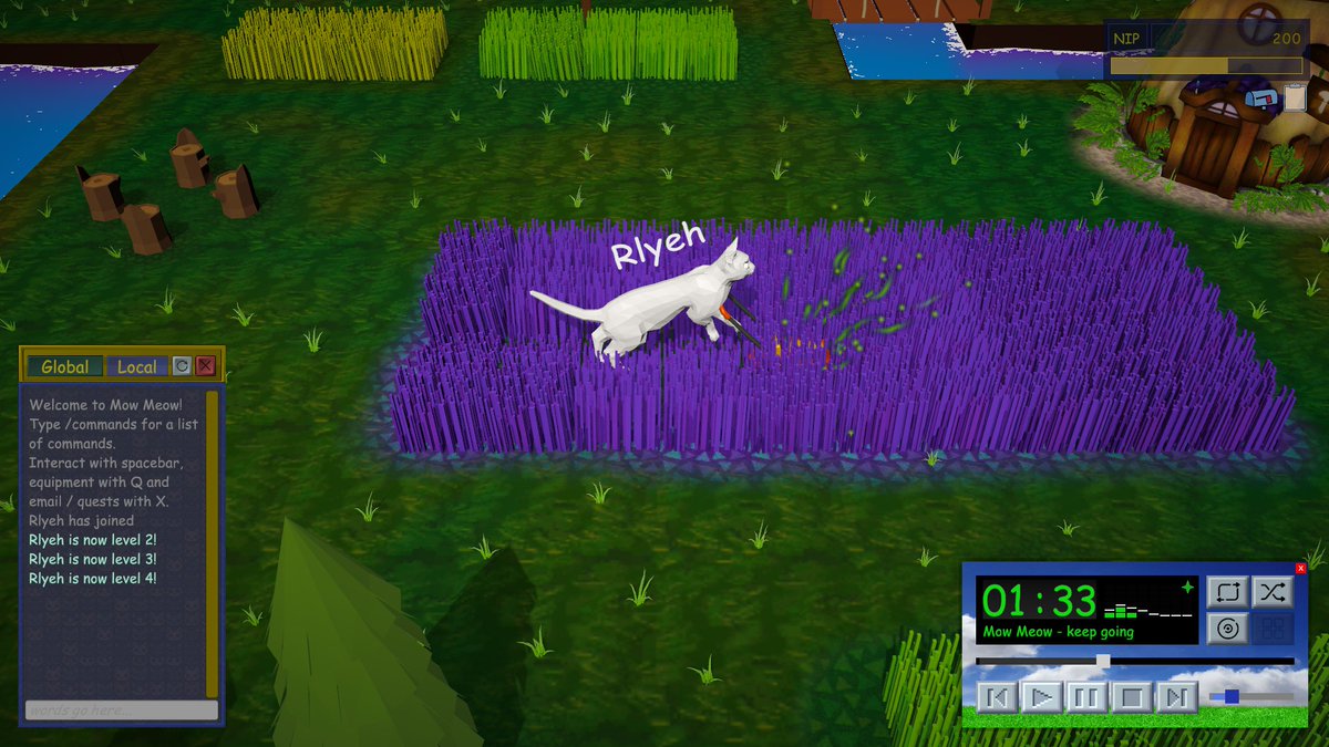 _Rlyeh's tweet photo. 【キュレーター投稿】Mow Meow
のびのび、なが~~い猫の癒やし系ゲーム
猫草を刈ったり、冒険して写真を撮ったりすると
スキンが解放されていく
最大19人でマルチプレイ可能
……マルチ、いるのか?
妙にサイケで奇妙な雰囲気と
フュージョン系BGMが面白い
#Steam #MowMeow @SryAbtYourCats https://t.co/Z4NKpfRnHJ