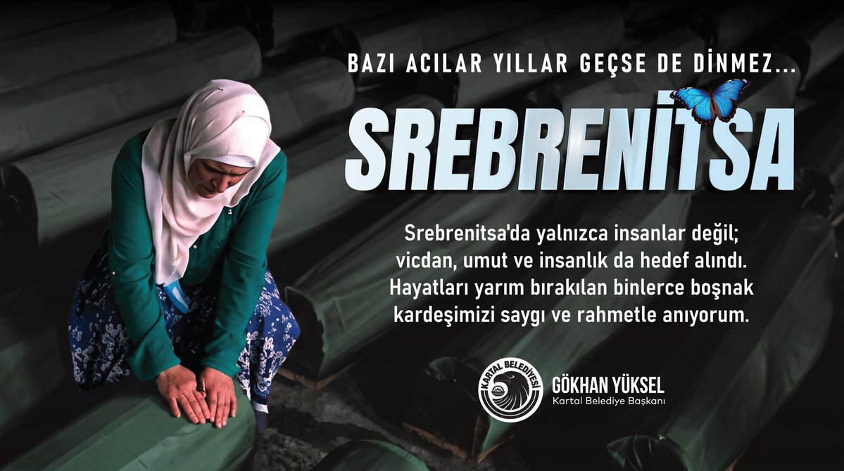 gokhanyukselist's tweet photo. Bazı acılar yıllar geçse de dinmez...

#Srebrenitsa'da yalnızca insanlar değil; vicdan, umut ve insanlık da hedef alındı.
Hayatları yarım bırakılan binlerce boşnak kardeşimizi saygı ve rahmetle anıyorum. https://t.co/2CsMAmCr4U