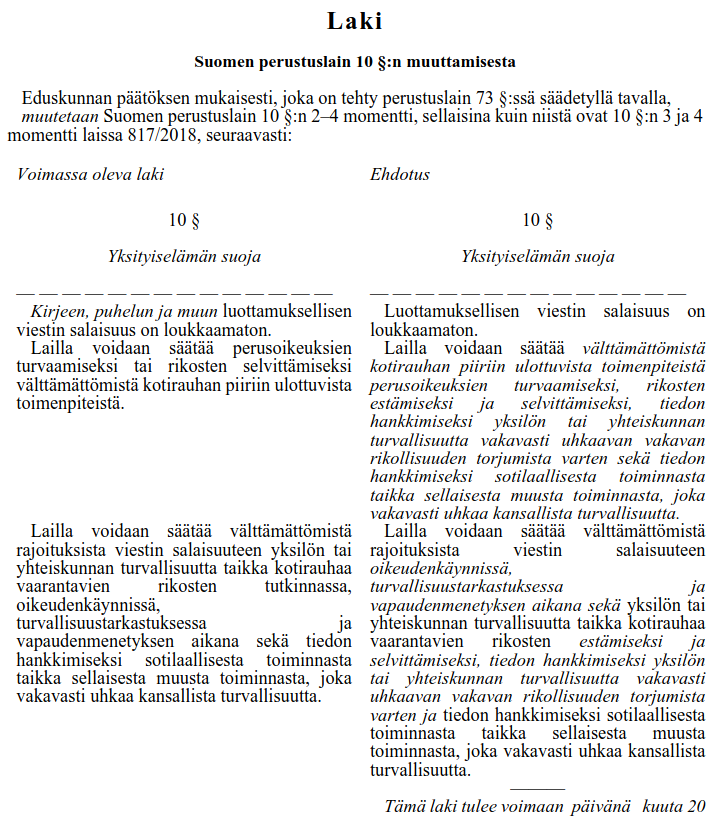 edvpml's tweet photo. Yksinkertaisesti ilmaistuna ja ilman liioittelua, tämä valmisteilla oleva lakimuutos tekisi Suomesta poliisivaltion. https://t.co/KYTgYP53TA