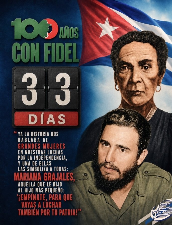 ssp_enmarcha's tweet photo. ⏳A 33 días del Centenario de Fidel, le rendimos tributo en su natalicio a una mujer que simboliza la entereza y el amor✖️ #Cuba: Mariana Grajales🇨🇺

Su legado de lucha y resistencia nos llama hoy a la defensa de la Revolución frente a los enemigos de la Patria.

#100AñosConFidel https://t.co/8ML1Ybl2rt