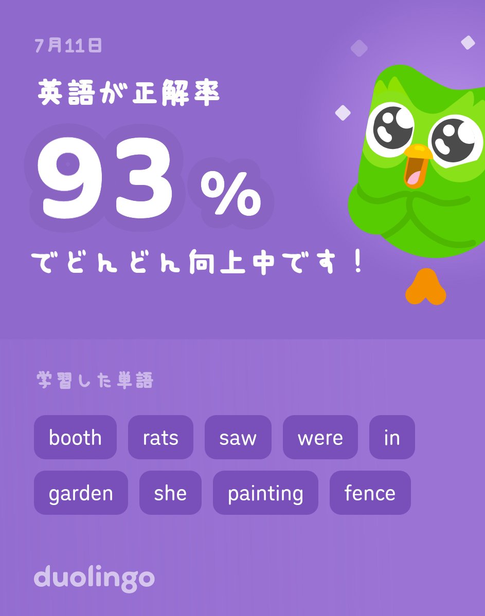kuuukochan's tweet photo. Duolingoで英語を学習中だよ！ゲーム感覚で気軽にできるDuolingoで一緒に学びませんか？ https://t.co/k8SPc4fq1d