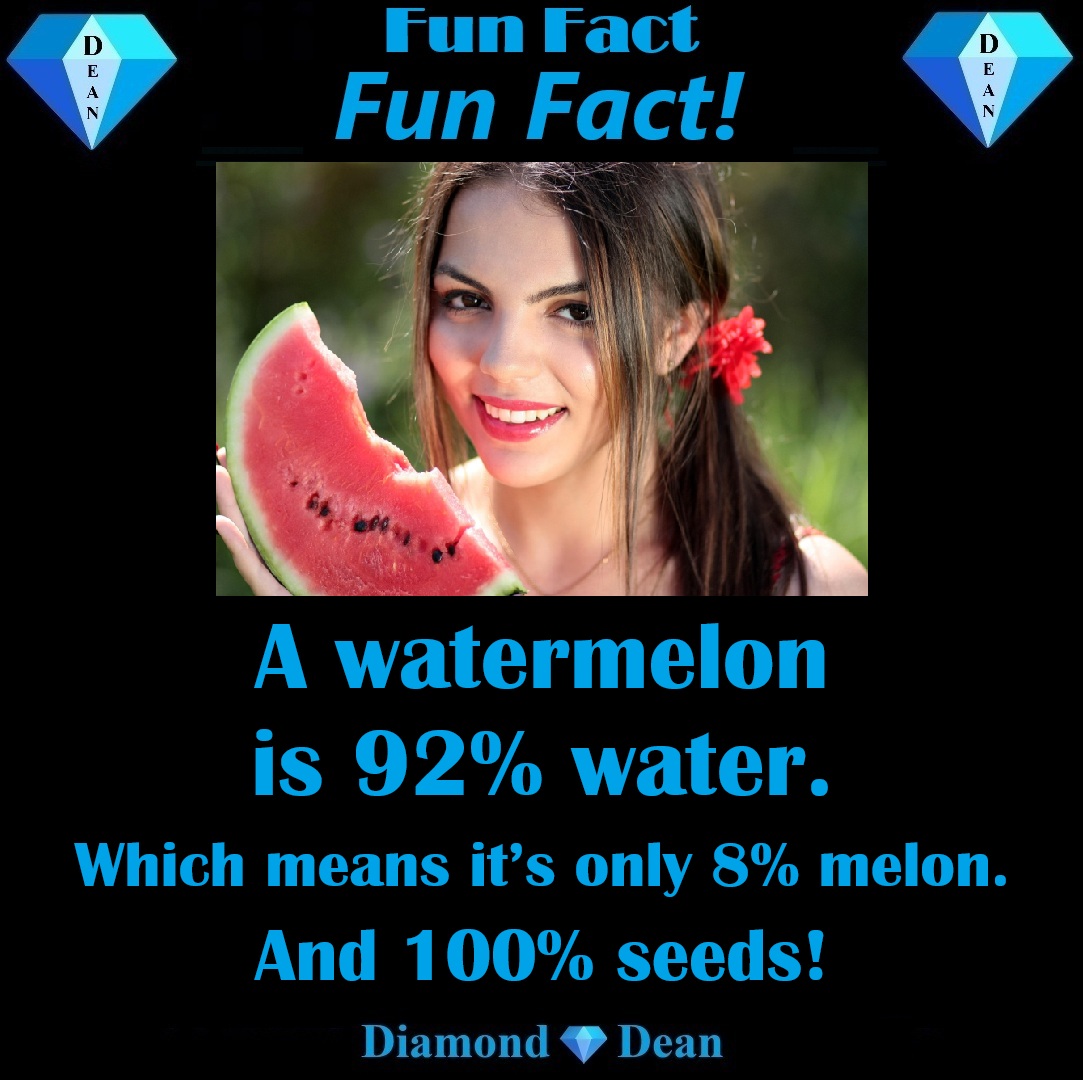 DeanBurkey's tweet photo. Unless it’s a “seedless watermelon,” ‘cause then it’s only 80% seeds.
#DeanSays #DeanMemes #Comedy #FunFact #FunFacts #Watermelon #Water #Melon #Seeds
#LRC #WatermelonSeries #Run
Love Fun &amp; Funny Stories? Enjoy Diamond💎Dean Books: https://t.co/1nPgPHZBRQ
😎🖖❤️ https://t.co/D2gpFWGryu