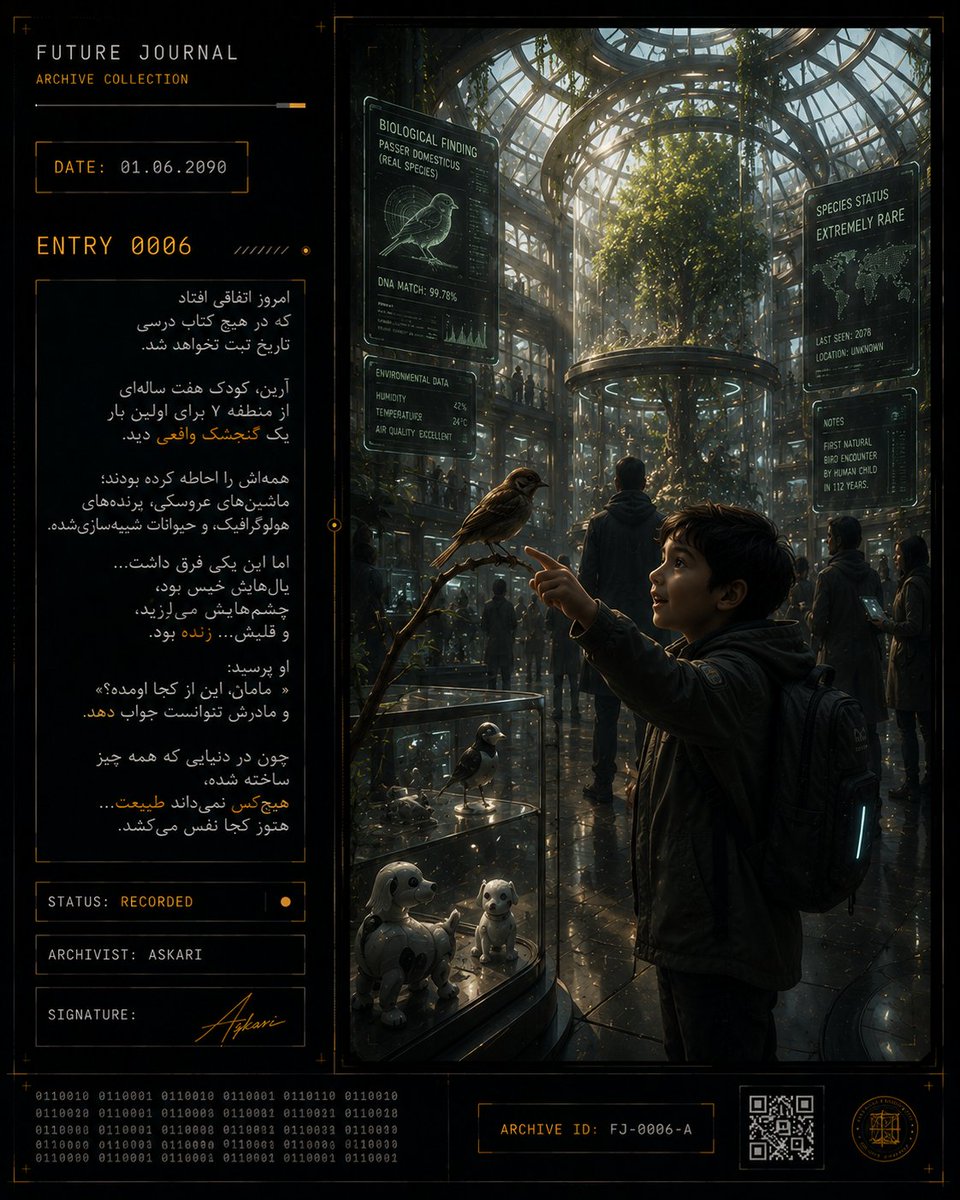 Reza_hz_'s tweet photo. FUTURE JOURNAL
ENTRY 0006

DATE 01.06.2090

ARCHIVE ID: FJ-0006-A

#nft #future_journal #Web3‌‌ https://t.co/YHp7lyj4Oc