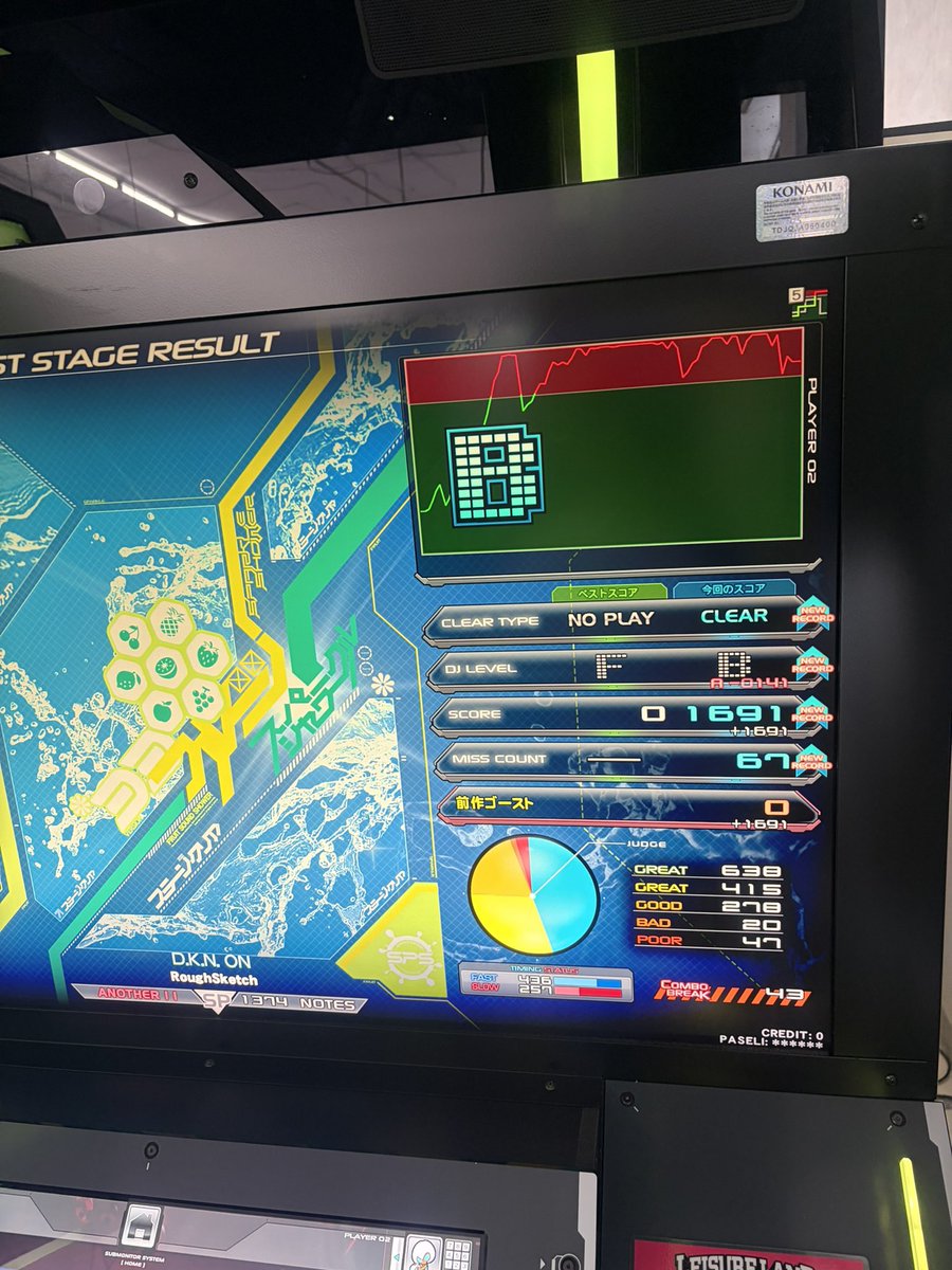 xba2x's tweet photo. 解禁出てた
[E]ノーツ数すごいことだけ知ってたけどほんとにすごい、休憩ZEROすぎる
耐えれてえらい

Speculation 76%
Ganymede 78%
ノマゲくやしい！！
またいつか… https://t.co/t6tGKmnoHB