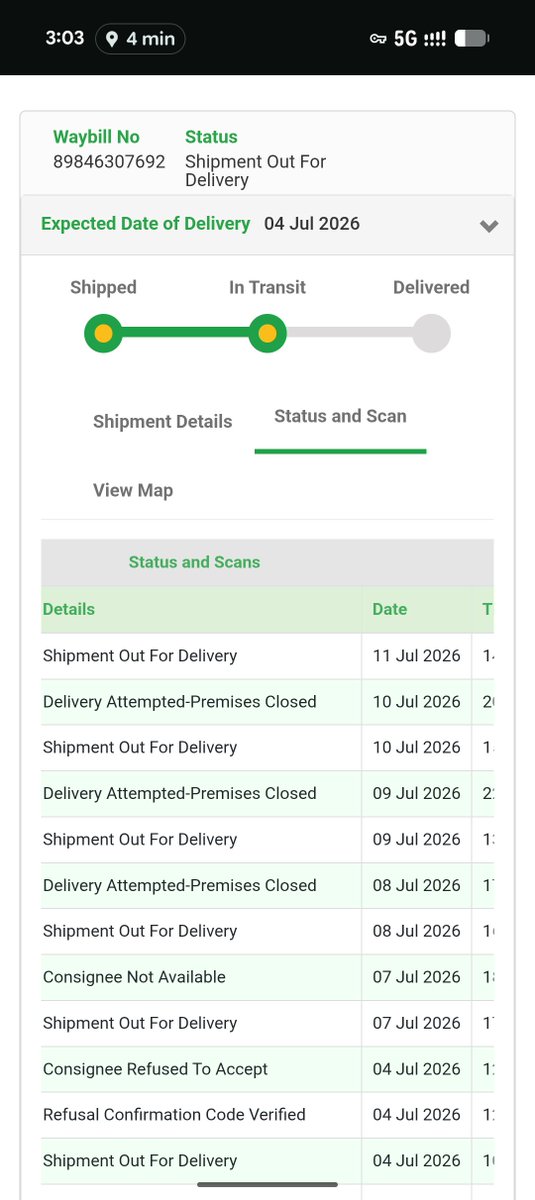 kshtriyankit's tweet photo. @BlueDartCares Again they reattempt to deliver 🙄 what the hell is going on ? https://t.co/mbRofGDqD3