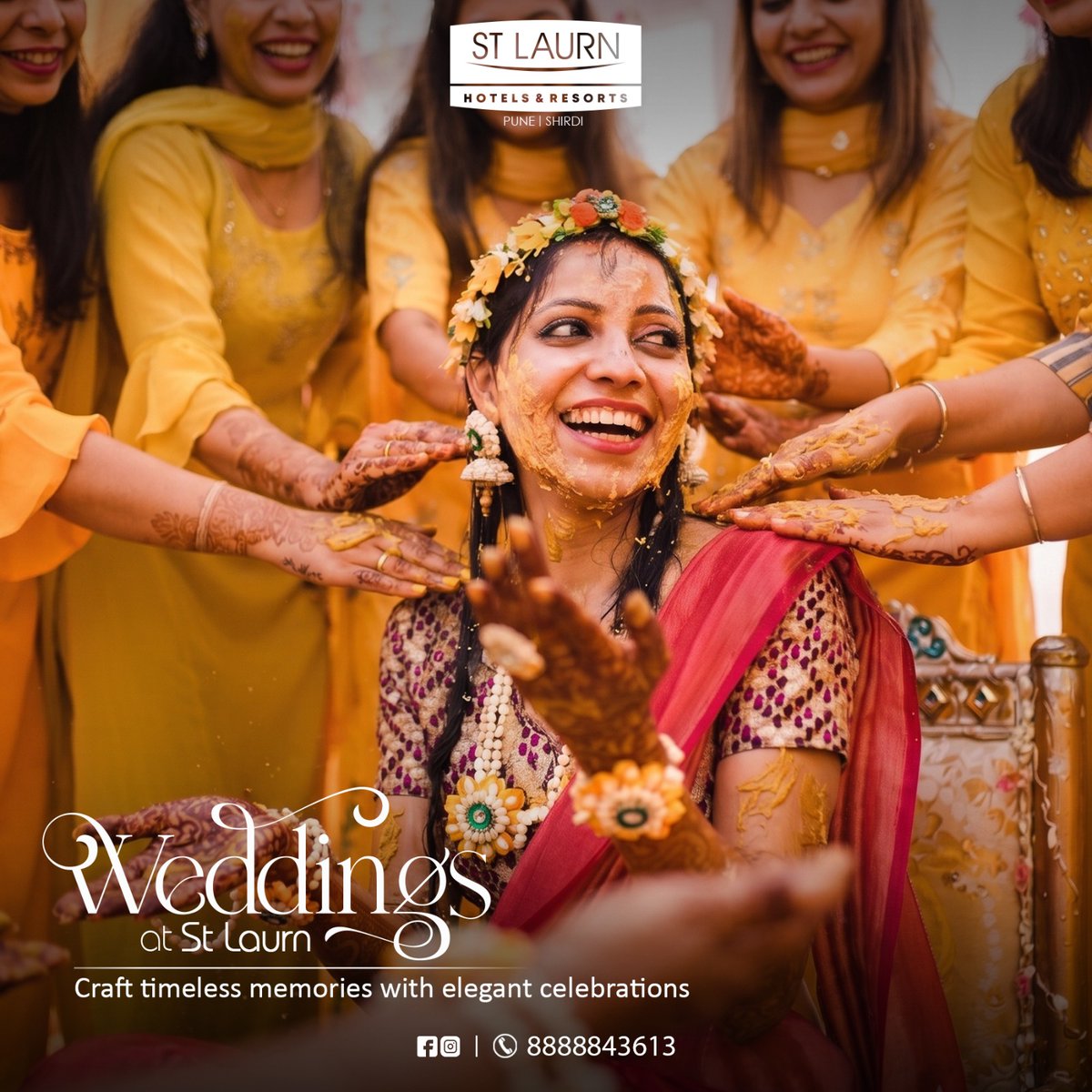 StLaurn_'s tweet photo. Craft your dream wedding at St Laurn Hotels &amp; Resorts — where every moment glows with joy, colour and celebration. Your forever story begins here. #StLaurnWeddings #PuneDiaries #ShirdiMagic #WeddingVibes #CelebrateLove https://t.co/pCwovFCjVe