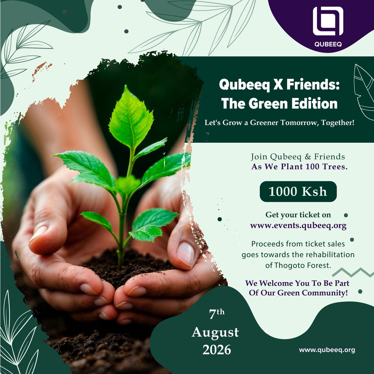 QubeeqOrg's tweet photo. 🌿 Qubeeq X Friends: The Green Edition 🌳

Let's come together to make a difference—one tree at a time.
Join the Qubeeq community, your friends, and family as we plant 100 tree seedlings in support of the rehabilitation of Thogoto Forest. 

🎟️ Tickets: KES 1,000 per person https://t.co/t40g142yyq