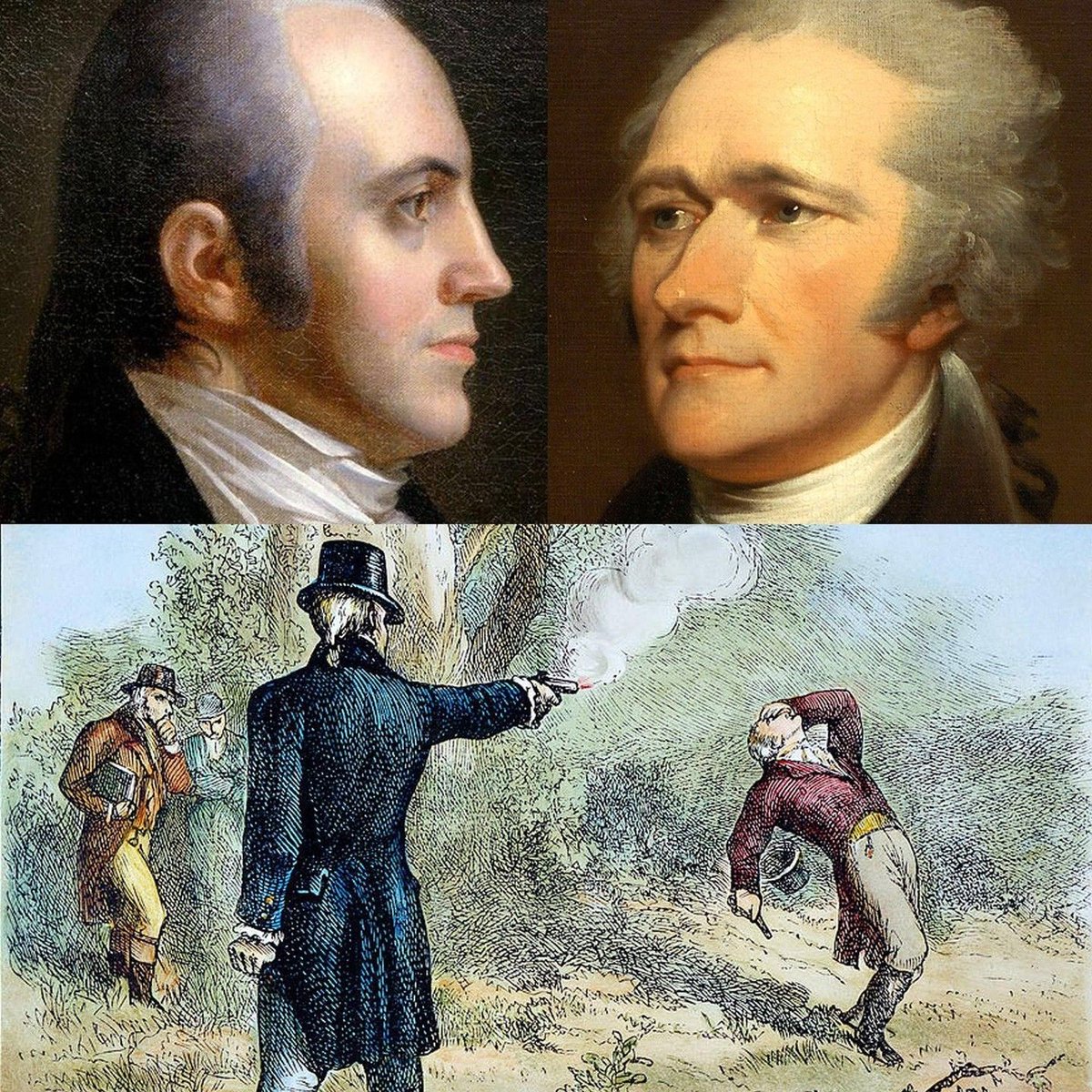 LibertyCo1776's tweet photo. #OTD July 11th, 1804. Sitting Vice President Aaron Burr fatally wounds Alexander Hamilton in a duel. Taken to New York City, he would die the next day.⠀
.
.
.
#Hamilton #Burr #Duel https://t.co/fzowW41sfI