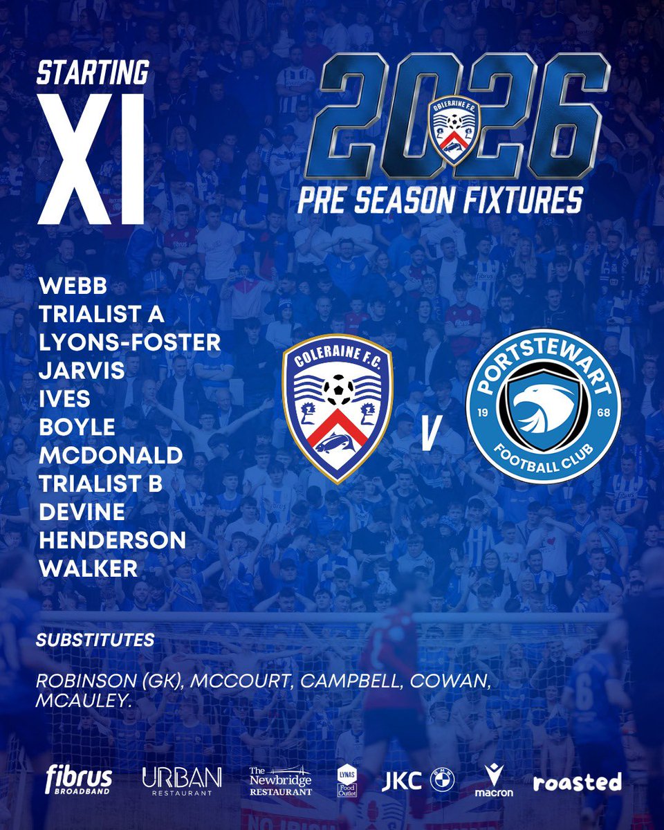 ColeraineFC's tweet photo. 🆕 here’s how we line-up for today’s first pre-season friendly against Portstewart.

#PreSeason #COTB https://t.co/E61NrG6BNI
