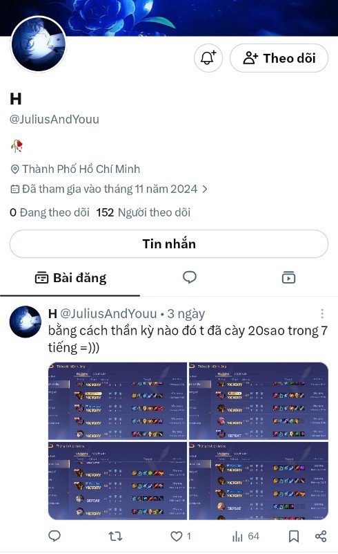 LinhAnhH891977's tweet photo. ngoi lên vì hụt hơn 30fl và pr cho ông này 
-cày ngol vl nhx lâu tại từ cthu lên ctg nhx tôi kh chê vì cuối mùa và fri🤟
-lên td chỉ với 4m5(giá sốc sale sập sàn muốn sale tự ib ổng)
-cày lâu hay nhanh tôi kb bt nhx chỉ với 1 tuần tôi đã lên ctg wow
acc x ơ dứi👇 https://t.co/Iflcwqvdm6