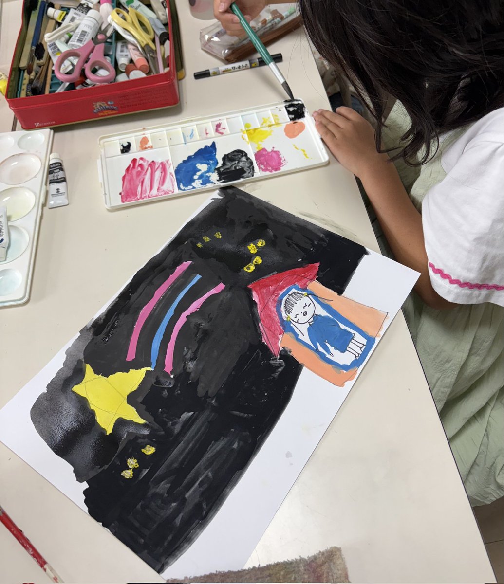 T2_j_c's tweet photo. それぞれのテーマで
楽しく工作を作っています

#アトリエT2児童画
#児童画 https://t.co/rp229JmKXd