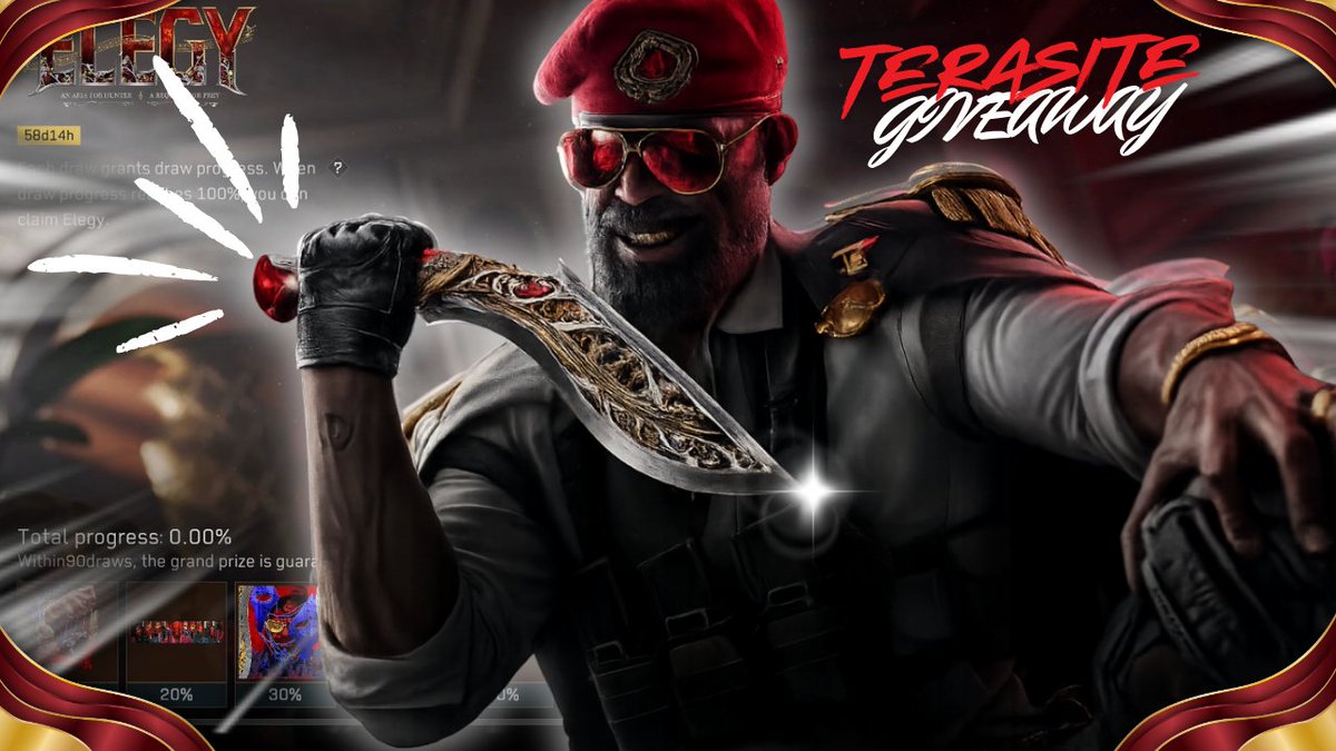 TerasiteTTV's tweet photo. 🎁DF ELEGY KNIFE BUNDLE GIVEAWAY🎁

How to enter: 
🔔Follow @TerasiteTTV & https://t.co/ILqa1Wzttm
❤️Like & Retweet this post
✏️Comment "RED"
🟣Join stream & Redeem Giveaway Entry from channel points

👑Winner picked LIVE on JULY 24TH AT 7PM EST!!!
#DeltaForce  #deltaforcegame #deltaforcemobile