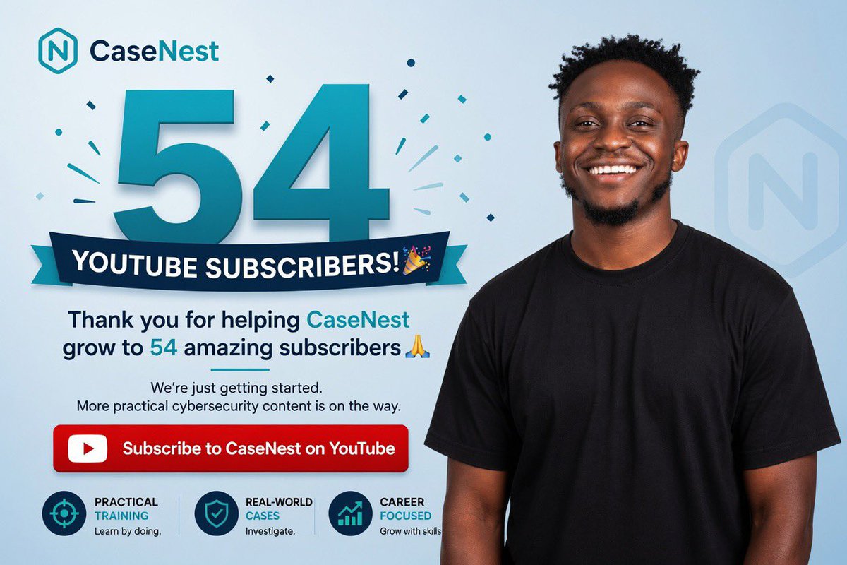 CaseNests's tweet photo. 54 YouTube subscribers 🔔

Before we've even launched.

No ads. No shortcuts.
Just real content for real people 
breaking into cybersecurity.

Subscribe to CaseNest on YouTube 👇
https://t.co/QCIfB4UjvB

Private beta coming very soon 🚀 https://t.co/ZbIxNfpOFM