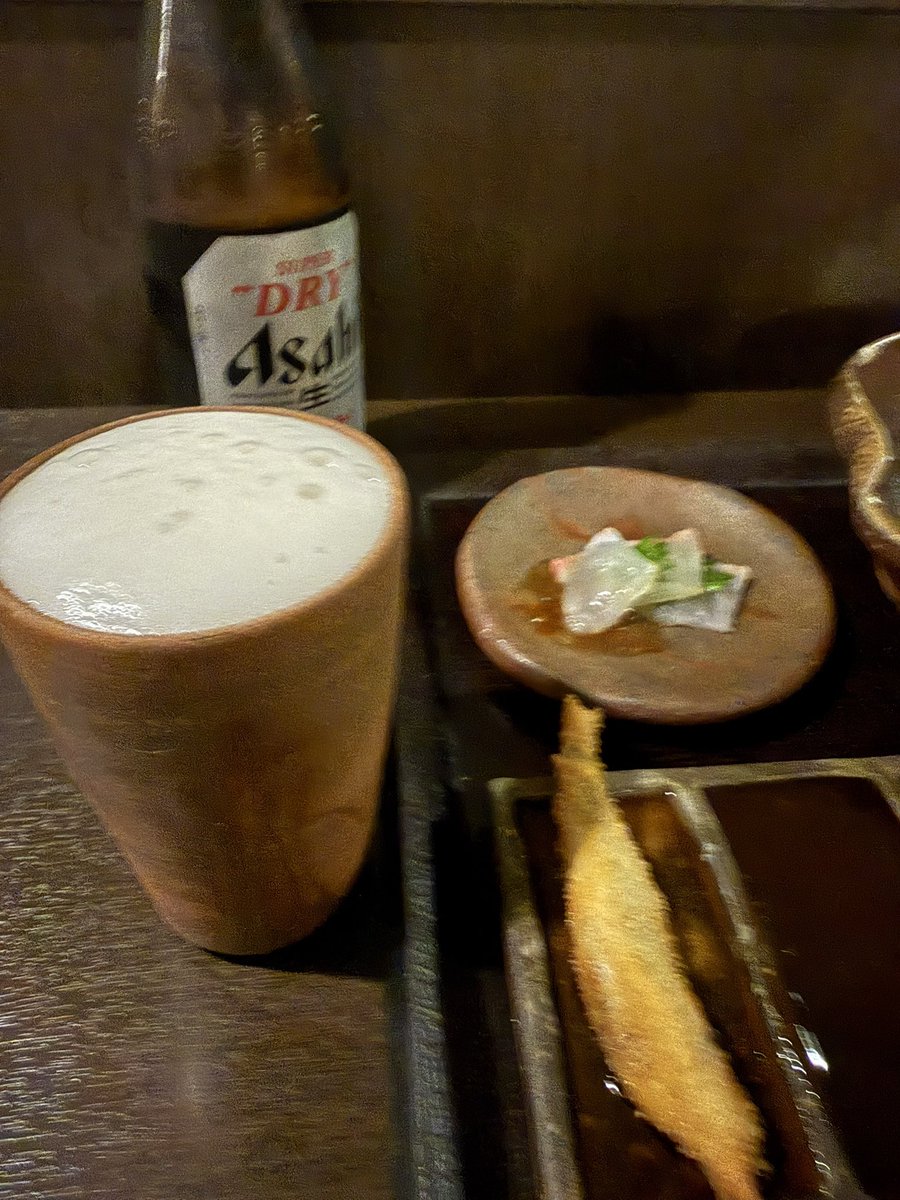 ikepyon606's tweet photo. 今日の一軒め。串揚げのコース料理 https://t.co/QP3X3XYtLe
