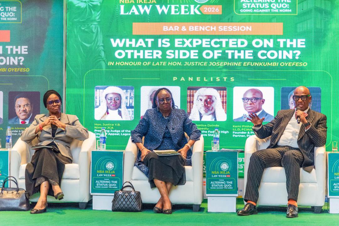 PINHEIROLPNG's tweet photo. Pinheiro LP is proud to have played a significant role in the NBA Ikeja Law Week 2026,  reaffirming our commitment to advancing legal excellence and meaningful dialogue within the profession.

Slides 1–3: Our Founding Partner participated as a panelist, sharing valuable 

1/6 https://t.co/UvHYkejfSs