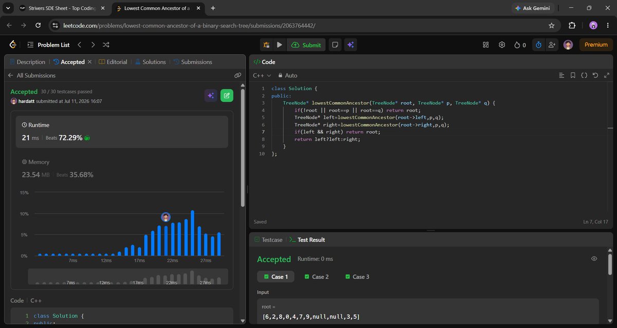 hardattdotdev's tweet photo. Day 41 of #SDESheetChallenge🚀
✅Construct a BST from a preorder traversal
✅Check if a tree is a BST or not
✅LCA in BST
✅Inorder successor and predecessor in BST

- i have published one article today so got late, please checkout my pinned tweet.
 [ @striver_79 @takeUforward_ ] https://t.co/4iY2tGVp1U