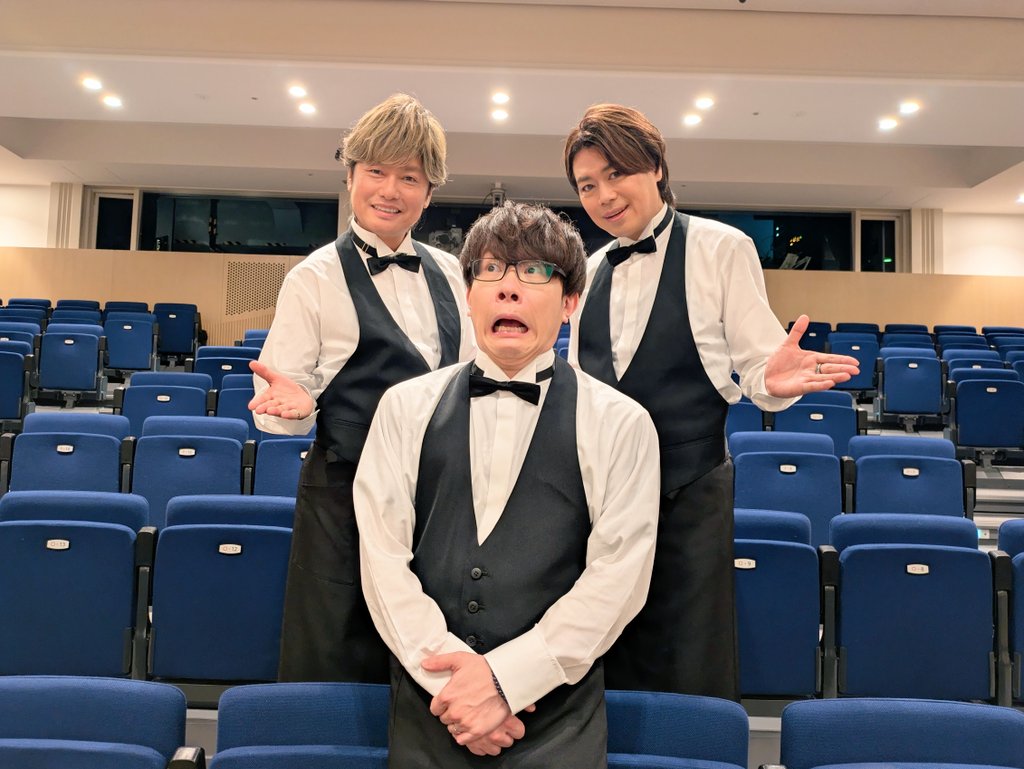 hemp_m's tweet photo. 「つまみは塩だけの宴in東京2026」

森久保さん＆浪川さんとのゲーム＆トーク、めちゃくちゃ楽しかった＆豊永汗だくでした〜っ

『働くおじさんシリーズ』衣装
昼：芸人
夜：ソムリエ
を着させていただきました！

配信アーカイブでもご覧いただけますので、是非♪
https://t.co/yxxk4MPB7q

#つま塩 https://t.co/IddznoqFJT