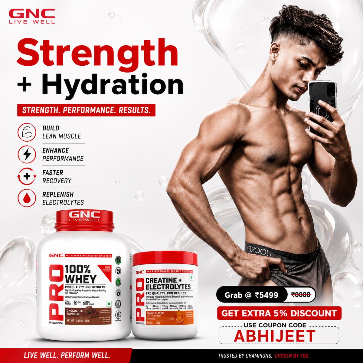 STRONG_ABHI's tweet photo. 💪 Your complete muscle-building stack is here!

Fuel your workouts with GNC Pro Performance 100% Whey (4 lbs) + FREE 100g Creatine + Electrolytes and unlock better strength, recovery, and hydration. ⚡

🔥 Get EXTRA 5% OFF
Use Coupon Code: ABHIJEET https://t.co/diYKKg7k6E
