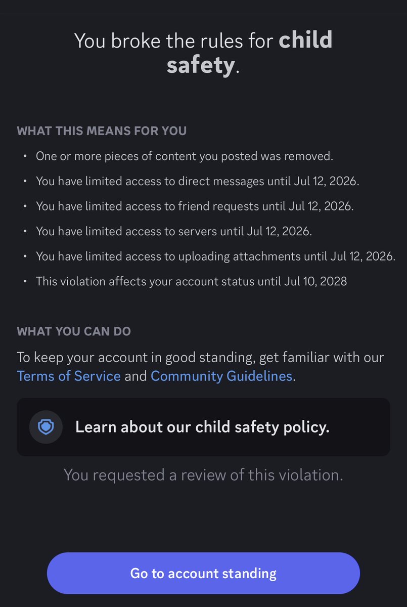 RobloxCandian's tweet photo. Nice @discord_support hit me with a triple combo of false reports when ur support system is fucking useless I never even ban evaded and there was no photo either and keep in mind 2 reports was in 30m of each other and I wasn’t online 30m ago https://t.co/h8ic6S2UWl