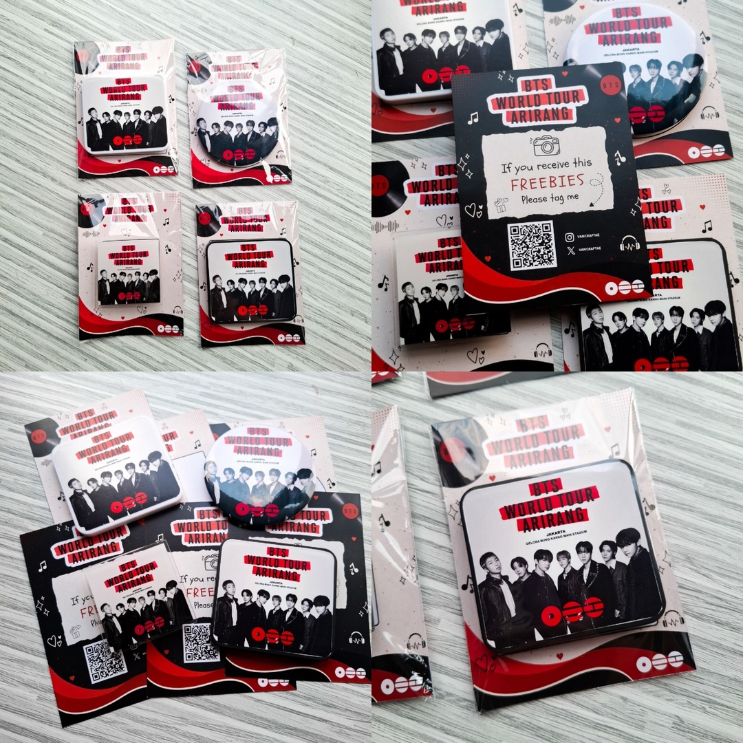 indomyfess's tweet photo. -idm Myyy aku open PO "Arirang Freebies Set" nih buat yg gak sempet bikin freebies sendiri. Ada Pocket mirror, folded mirror, dan popsocket, start from 13 ribuan aja.

Min order 9 pcs udah bisa custom QR code dan uname sosmed kamu myyy. Boleh dm vancraftae untuk tanya2 yaa 💜 https://t.co/mrZ7YAuXbo