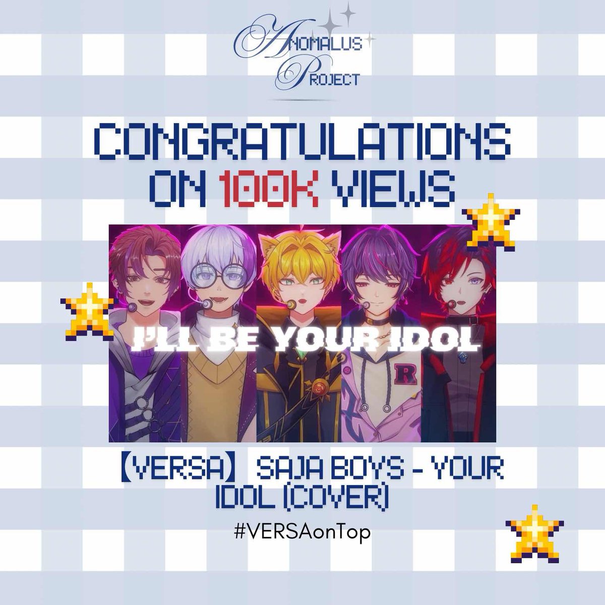 AnomalusProject's tweet photo. Trully our idols!
Congratulations on 100K views for Your Idol Cover, #VERSA! More milestone that will be celebrated with #UNIVERSA! 🥰🎉
Apapun aktivitasnya, BGMnya? VERSA 💜🤍💛🩷❤️
#VERSAonTop https://t.co/sImScN5HlQ