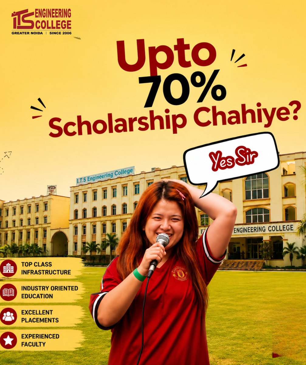 ITSEngggn's tweet photo. 🎓 Admissions Open 2026!
Your journey to a successful career starts here. Join I.T.S Engineering College and learn, innovate, and grow with industry-focused education.

📍 Apply Now!

#ITSengineeringCollege #AdmissionsOpen2026 #BTechAdmissions #MBAAdmissions https://t.co/YjvV7NoAXB