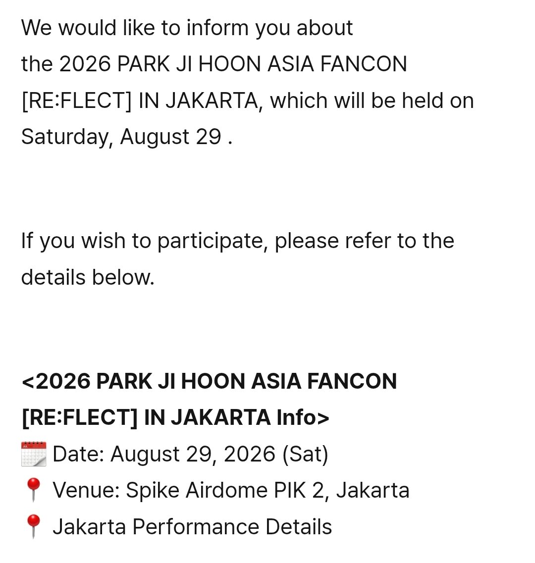 PJHBASE's tweet photo. Wink! NEW INFO FANCON PARK JIHOON DI JAKRTA GESSS 🫂🫂 akhirnyaaaaaa https://t.co/zMrhCi30Nx
