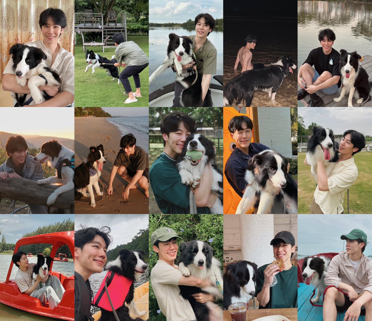 septemberpphar's tweet photo. พี่วอร์ให้สัมภาษณ์ตลอดว่า พยายามหาที่เที่ยว ที่พาเม่อไปได้ เพราะอยากใช้ชีวิตกับเม่อให้เยอะๆ ตั้งแต่เด็กยันโตจนป๊าอุ้มจะไม่ไหวแล้ว เม่อไปเที่ยวเยอะกว่าย่าๆยายๆอีกลู้กหม๋า คาเฟ่ ทะเล สวน ภูเขา อ้วนเก็บหมด  ㅠㅠ 🐕‍🦺🩷🫳🏻 https://t.co/xuIp9kkOAE
