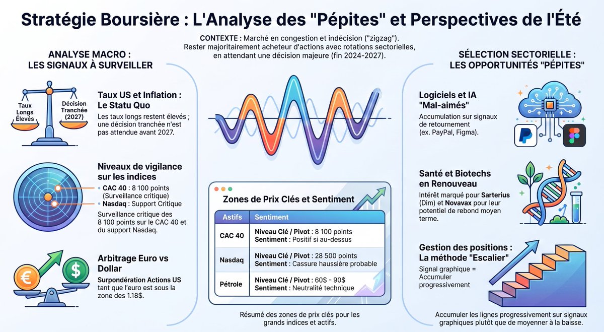 Graphseo's tweet photo. 🚨 Bulle IA & Tensions avec l'Iran : L'étau se resserre sur les marchés 🚨

Les investisseurs font actuellement face à un double choc historique. D'un côté, une bulle sur l'Intelligence Artificielle qui atteint des valorisations vertigineuses et menace d'éclater. De l'autre, une escalade géopolitique majeure au Moyen-Orient qui pourrait bouleverser l'économie mondiale.

Non, je déconne. le marché s'en fout.

Par contre ça n'empêche pas de se poser les bonnes questions, d'avoir une vue macro et dé couler quels seront les meilleurs thèmes d'investissement de cet été et quelles sont les meilleures actions à acheter.

Je te propose un tour du propriétaire de mon portefeuille.