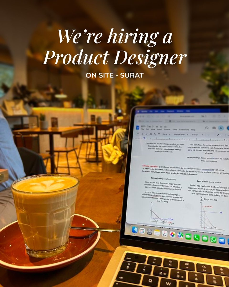 uiuxdeepak's tweet photo. We're hiring a Product Designer.

✧ Industry: Luxury Jewelry Tech.
✧ Experience: 2-3 years minimum.
✧ Relocation: Surat, Gujarat required.
✧ You should be good with AI tools. Better with taste.

Portfolio in comments or DM me. https://t.co/KIuFoWGQSY