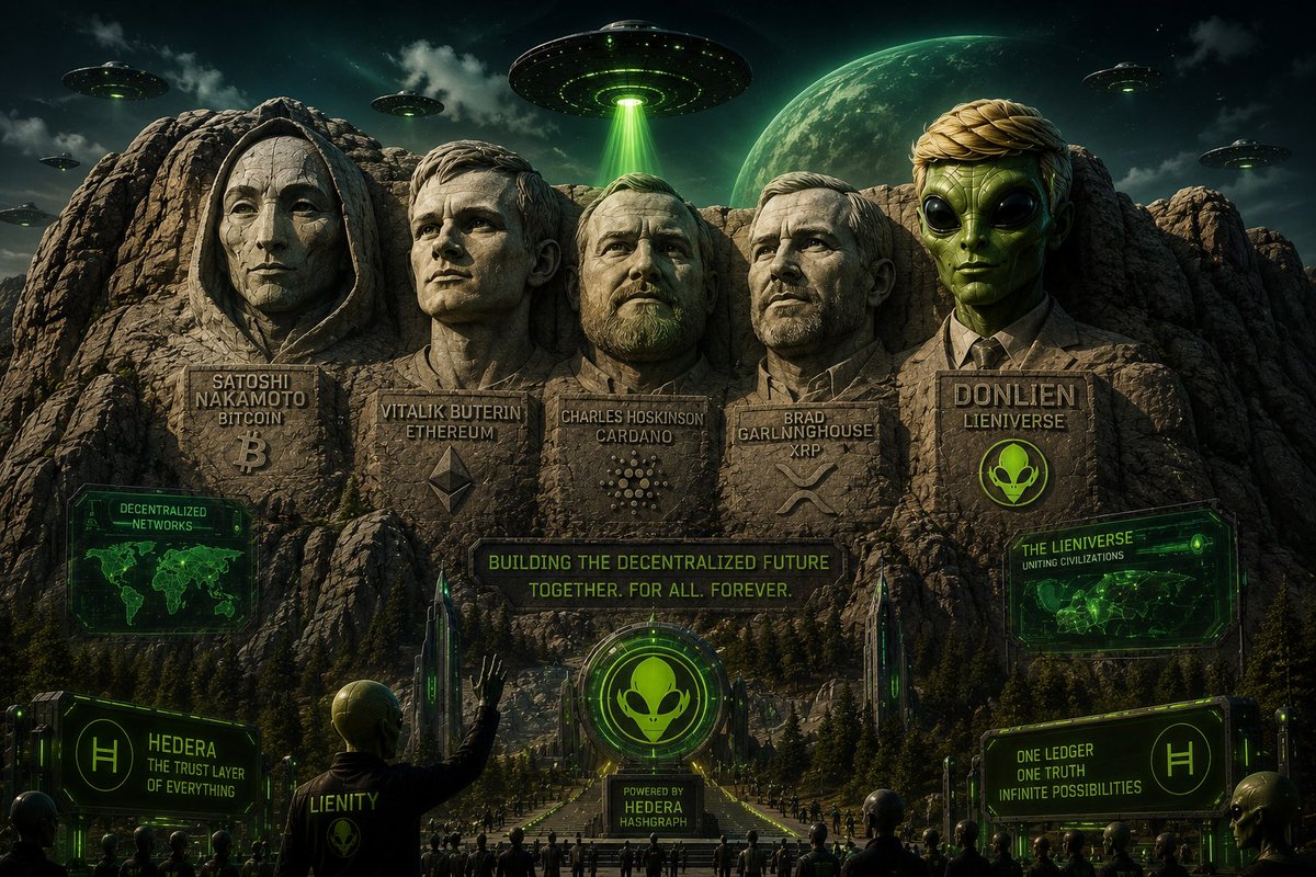 DONLIEN51's tweet photo. Every movement starts with builders.

Bitcoin proved decentralization.
Ethereum unlocked programmability.
Cardano pushed research.
XRP challenged global payments.

DonLien is asking one question:

What happens when AI agents become first-class participants in Web3?

The next frontier isn’t just blockchain.

It’s autonomous intelligence. WEB 4!

Are you on Crypto Rushmore ?

👽 Welcome to the LIENIVERSE.

#HBAR #AI #Crypto #Web3 #Hedera