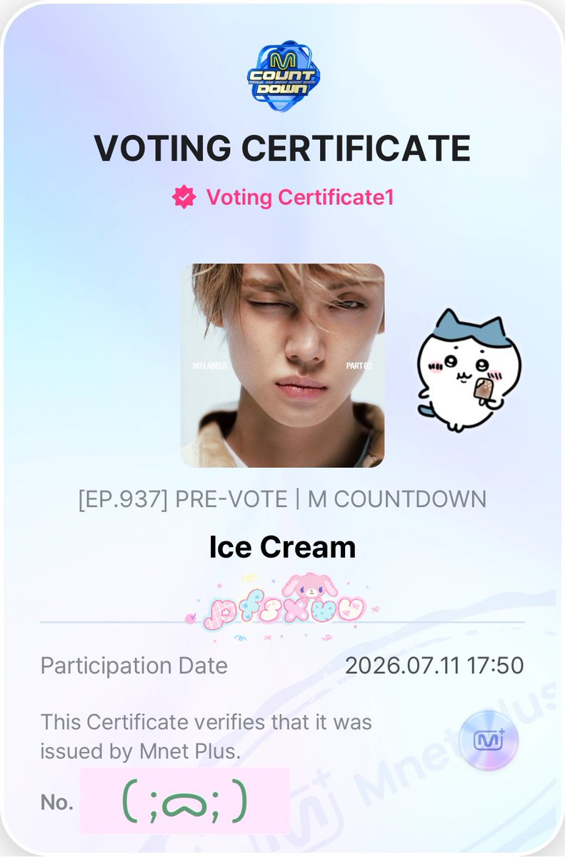 pfsxuu's tweet photo. 📢 ฝากรี #โมอาพาโหวต ทุกคนพลีสสสสสส

🗳️ MCOUNTDOWN [PRE-VOTE] YEONJUN - '𝐈𝐂𝐄 𝐂𝐑𝐄𝐀𝐌'🍦🩵

🗓️ สิ้นสุดวันอังคาร 14/7❗️เวลา 21.59 น. ไทย
 
🔗 https://t.co/6x19L5kllY

*  สูงสุด 5 โหวต/เครื่อง/วัน
*  ตัดรอบทุก 21.59 น.

#MOAisONE #Yeonjun https://t.co/R5sLGzhwHC