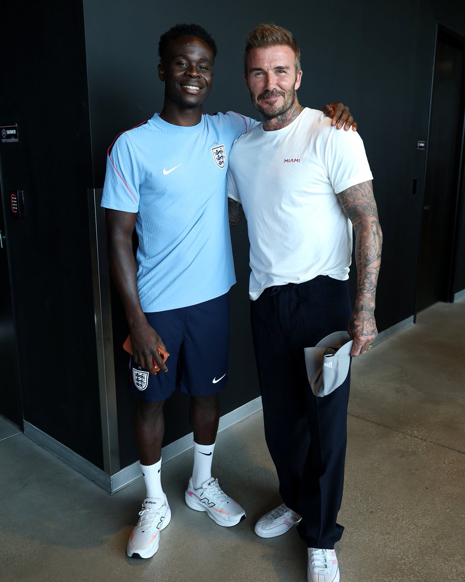 England's tweet photo. From Becks to Bukayo 🫡

England's No. 7️⃣s https://t.co/gw3NSyCns1