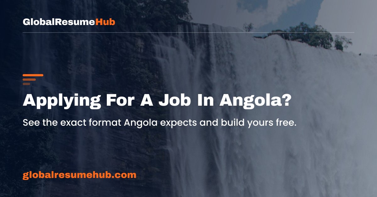 globalresumehub's tweet photo. Applying in Angola? Your CV needs a photo, date of birth, and nationality. Leave them out and you look unprepared. Get the exact format free in minutes.
#AngolaJobs #CVTips https://t.co/fmEMueL5Os