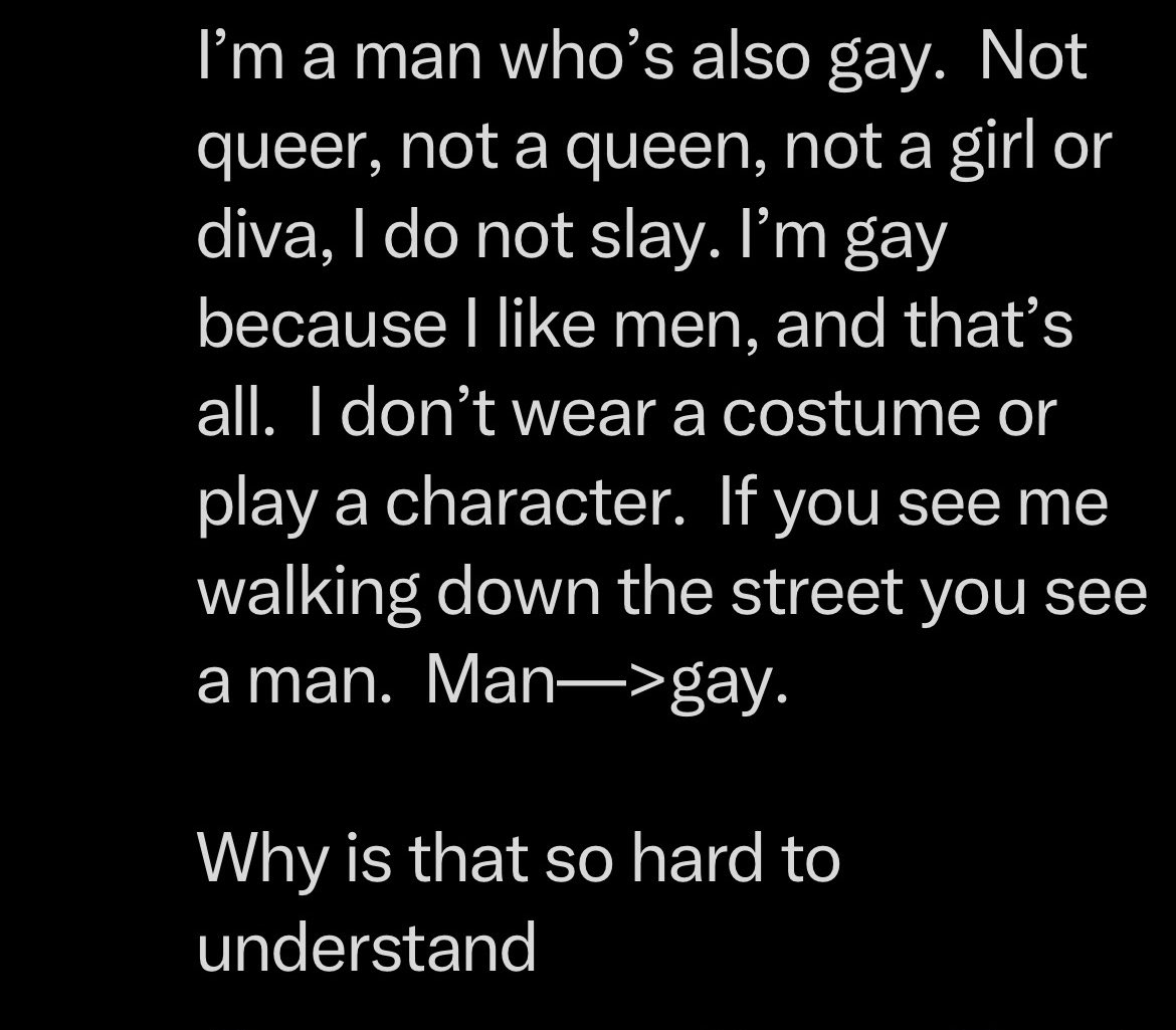 fryspati's tweet photo. “I do not slay” is so funny. I love these self-loathing sissies https://t.co/ZHlWiQc9So