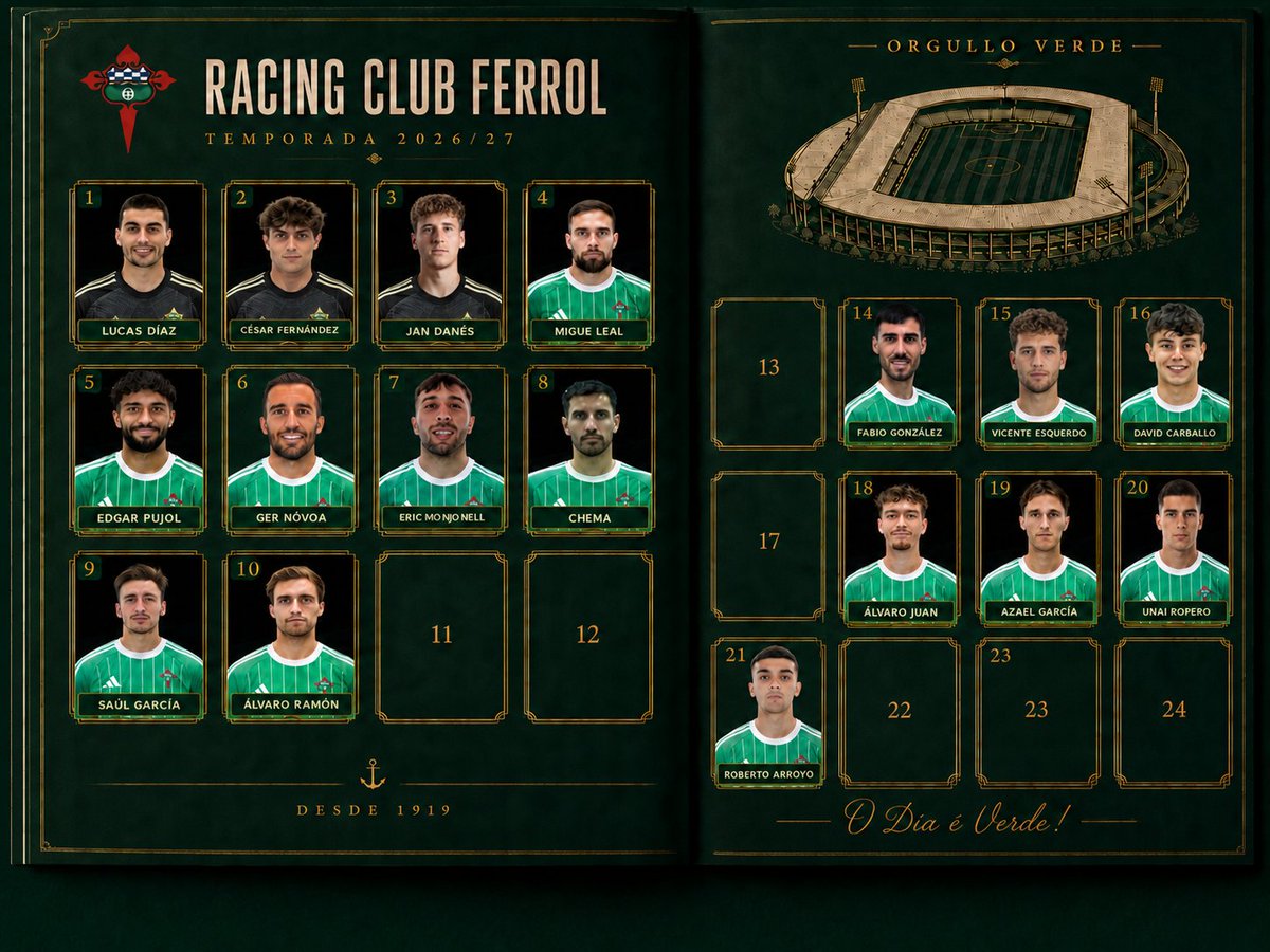 ranoan's tweet photo. Seguimos actualizando nuestro álbum de cromos. @racingferrolsad https://t.co/IEPscAfvLv