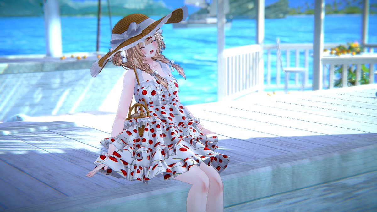 piu_cha's tweet photo. いっしょに涼も？🏖️🍋

#ルーニャちゃんフォトコン2026 
#VRChat #Runya3D #てんぱすおおもり https://t.co/CpW3KBzeMV