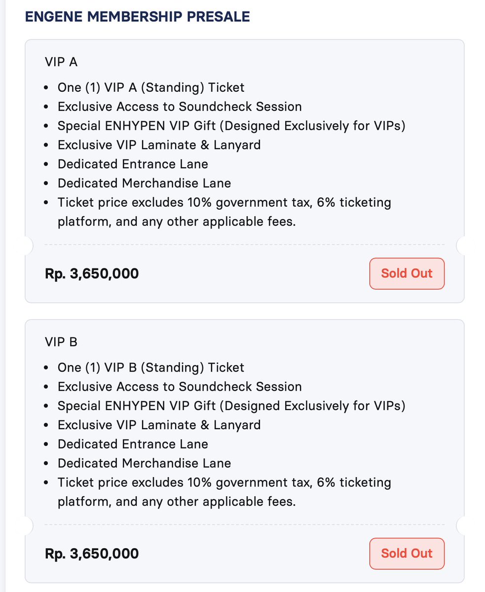 ENHYPEN_INA's tweet photo. [ INFO ] 
ENHYPEN Blood Saga In Jakarta ENGENE MEMBERSHIP PRESALE tiket update: 

SOLD OUT 🔴
VIP A 
VIP B 
CAT 1 
CAT 2A 

Available 🟢 
CAT 2B 2C  
CAT 3 
CAT 4 
CAT 5 
CAT 6 
CAT 7 

ENHYPEN Presale membership akan berakhir pada hari ini jam  11:59 PM WIB! 

Untuk ENGENE yang masih memiliki membership bisa check out tiket via https://t.co/TVcyfdzOAU  

Untuk General Sale (penjualan umum) akan di laksanakan pada hari Senin 13 Juli 2026 pukul 15.00 WIB via https://t.co/TVcyfdzOAU 

#엔하이픈 #ENHYPEN 
#EN_WORLDTOUR_BLOODSAGA #BLOODSAGA_IN_JAKARTA
@ENHYPEN
@ENHYPEN_members