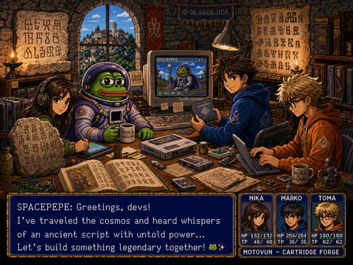 SpacePepeETH's tweet photo. SPACEPEPE HANG-ON and the SPACEPEPE RPG will change the crypto meme landscape and heritage lore behind $SPEPE featured in 16-bit retro video games to the style of SEGA GENESIS.

SPACEPEPE-1 to Earth Orbit will also bring global awareness to SPACEPEPE with a real life satellite!🛰️ https://t.co/qUwuxMmSbj