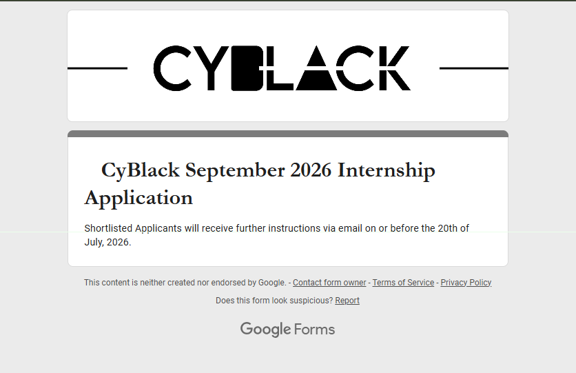 chukwupg's tweet photo. I’ve officially submitted my application for the CyBlack September 2026 Internship 🚀

This time, I’m coming in more prepared, more consistent, and more intentional about my growth in cybersecurity. Over the past months, I’ve put in the work, learning, practicing, building, and refining my skills.

No matter the outcome, I’m proud of the progress and discipline it took to get here. Now, we wait.

#Cybersecurity #CyBlack #GrowthMindset #InfosecJourney #KeepLearning